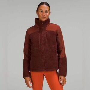 WORN ONCE Lululemon Textured Fleece Full-Zip
Jacket in Date Brown - 12